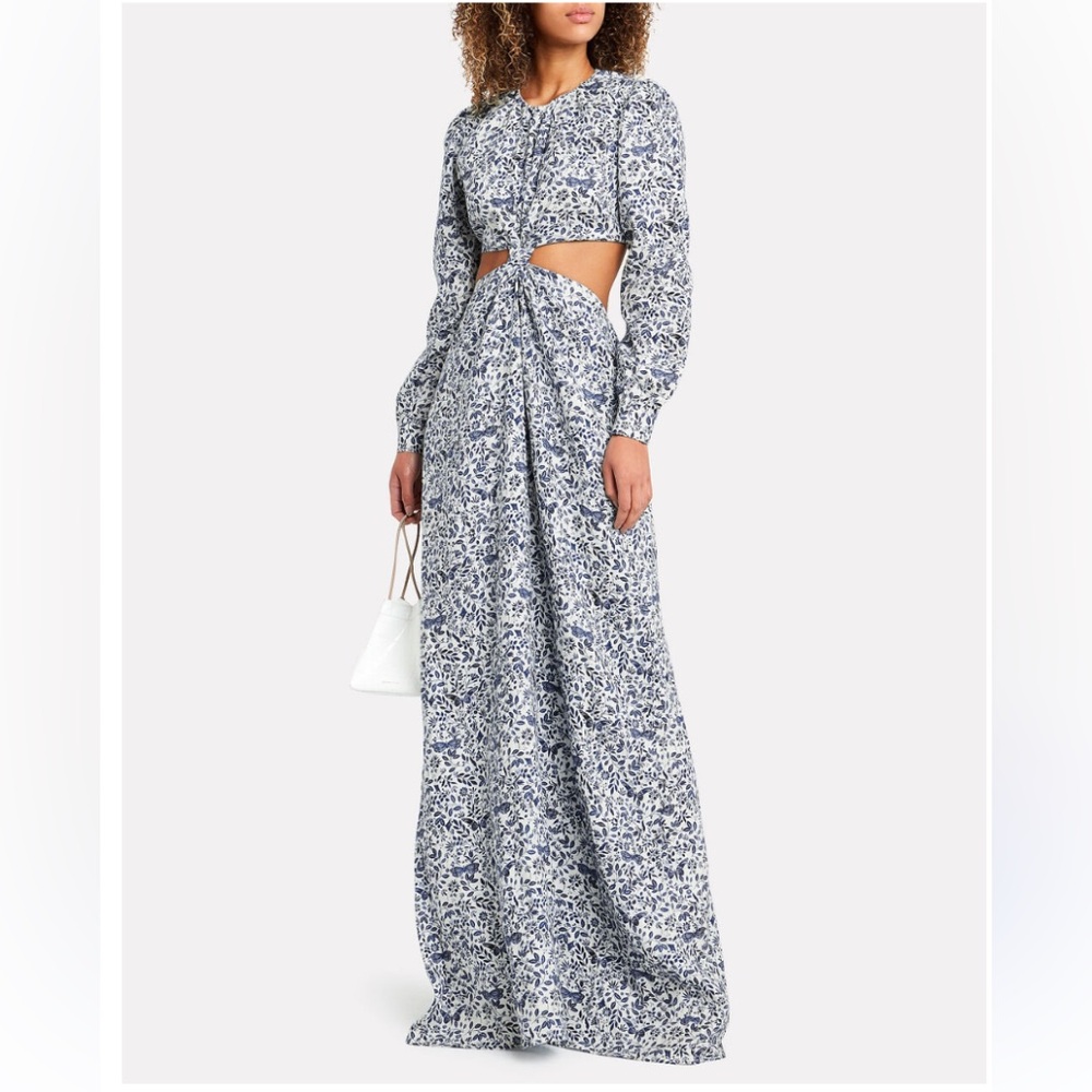 Agua Bendita Blue Floral Maxi Dress